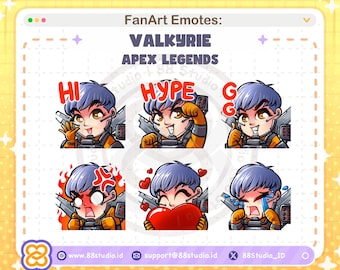 Chibi Valkyrie Apex Legends Twitch Emotes Pack (Digital Download)