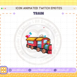 Animated Train Twitch Emotes: Chibi Style (Digital Download)