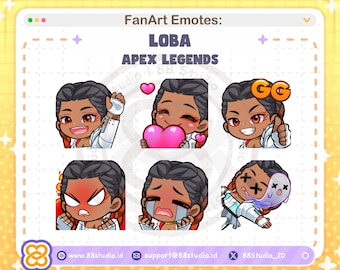 Chibi Loba Apex Legends Twitch Emotes Pack (Digital Download)