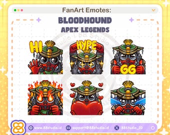 Pack de gestos de Twitch de Chibi Bloodhound: Streamer de Apex Legends (Descarga digital)