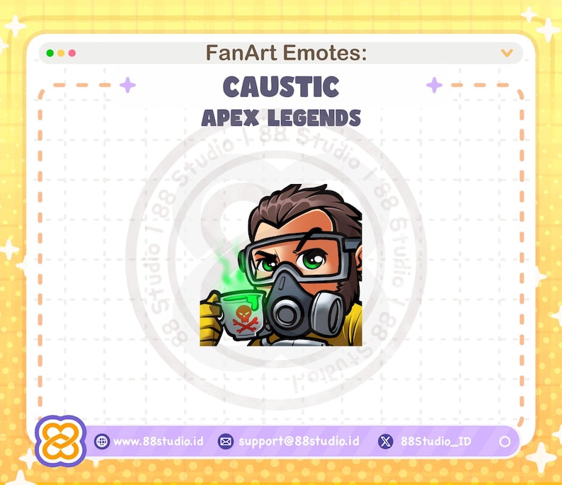 Chibi Caustic Sip Emote: Apex Legends Twitch/Discord (Digital Download) image 1