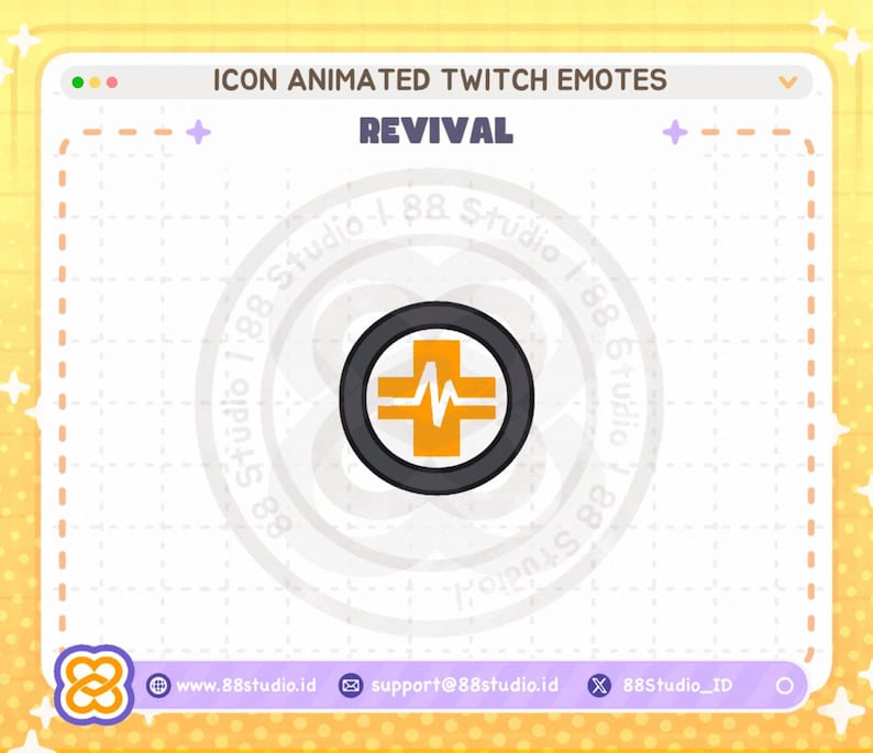 Animated Revive Twitch Emotes: Chibi FPS Game Emoji (Digital Download) image 1