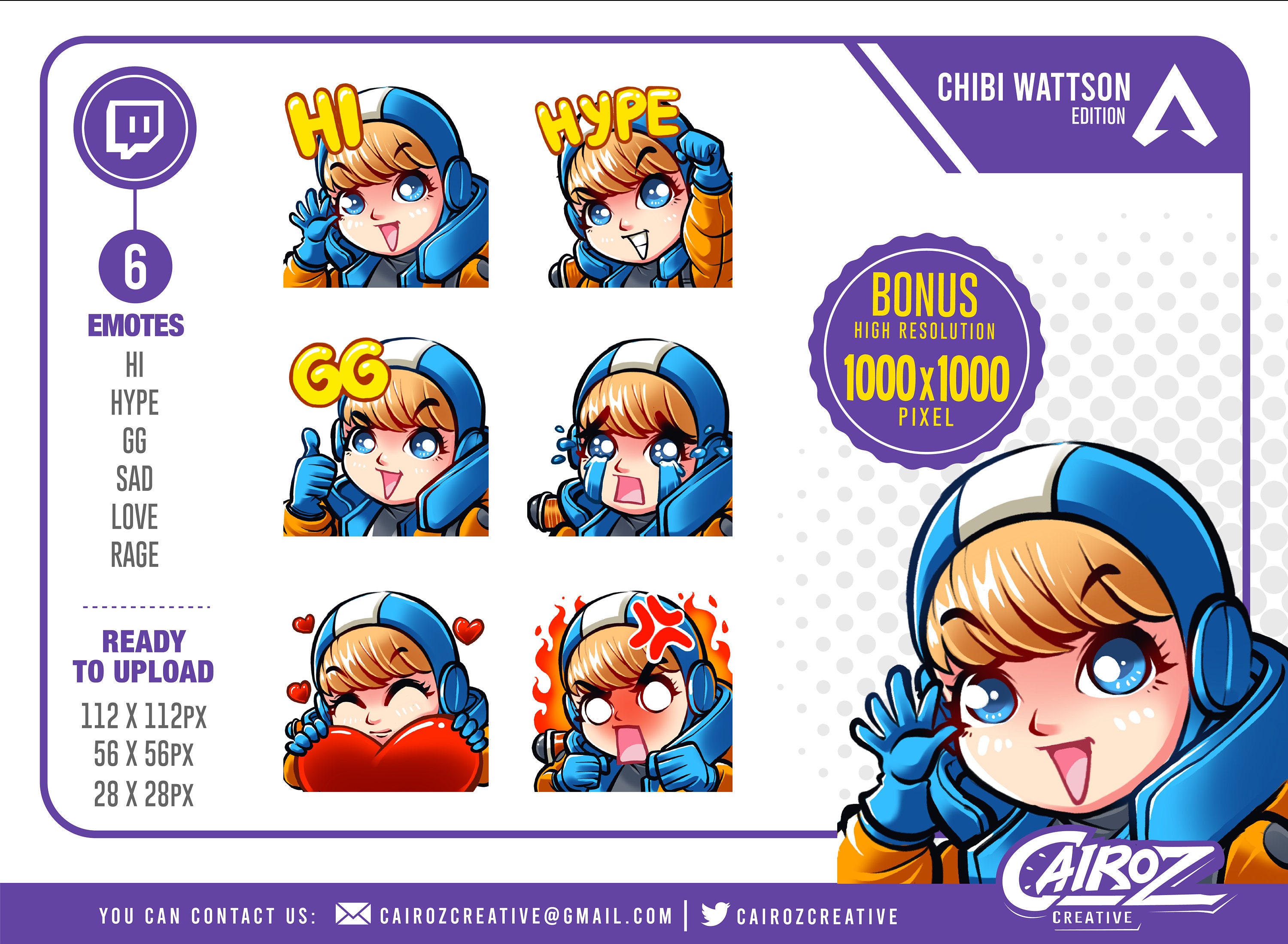 Wattson Apex Legends Twitch Emotes Pack Chibi Wattson Apex Etsy