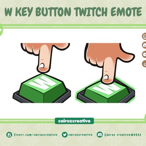 W Taste Button Twitch Emotes, Keyboard Twitch Emotes, Win Button Twitch Emotes, Chibi Twitch Emotes, Discord Emoji - von Cairoz Creative