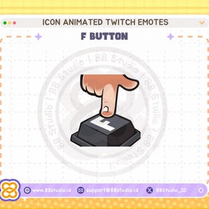 Animated F Button Twitch Emotes: Keyboard Emoji (Digital Download)