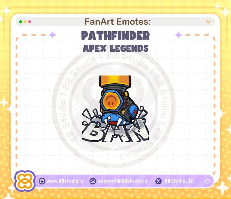 Chibi Pathfinder Ban Emote: Apex Legends Twitch Emote (Digital Download) image 1