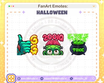 Emotes de Halloween para Twitch: GG, Tóxico, 200 CI (Descarga digital)