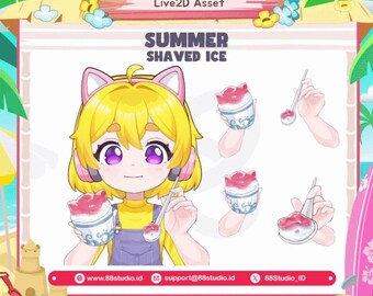 Shaved Ice Hands Live2D Summer Asset by 88 Studio