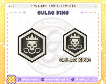 Gulag King Chibi Twitch Emotes: FPS Spiel Emoji (Digitaler Download)