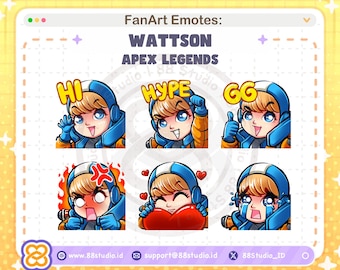Pack d'émoticônes Chibi Wattson Apex Legends Twitch (téléchargement numérique)