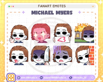 Michael Myers Dead by Daylight Halloween Fanart General / Regular Emotes (Instant Download)