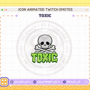 Animated Toxic Twitch Emotes, Discord Emoji, Toxic Gas Twitch Emotes, Poison Twitch Emotes, Chibi Twitch Emotes - by 88 Studio