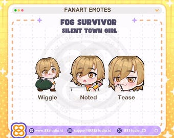 Fog Survivor Silent Town Girl Animated Emotes Fanart for Twitch Discord & Youtube