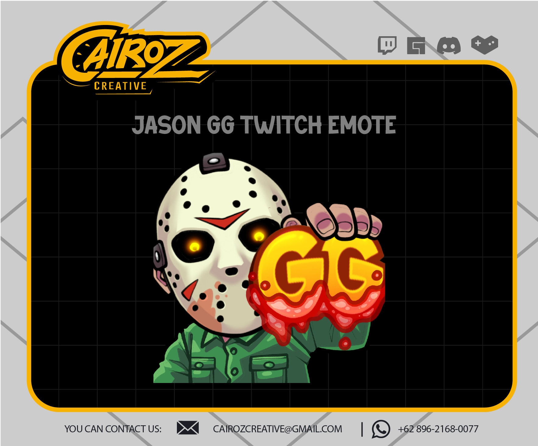 Jason Voorhees GG Twitch Emotes Horror Twitch Emotes Spooky Etsy