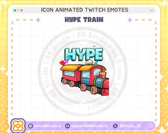 Animowane emotikony Hype Train Twitch: styl Chibi (do pobrania cyfrowego)