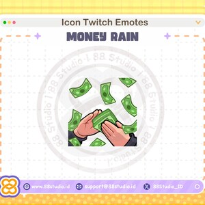Emote Pluie d'argent pour Twitch : style chibi (téléchargement numérique)