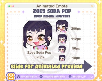 Chibi Zoey Dance Soda Pop Kpop Demon Hunters Fanart Animated Emote