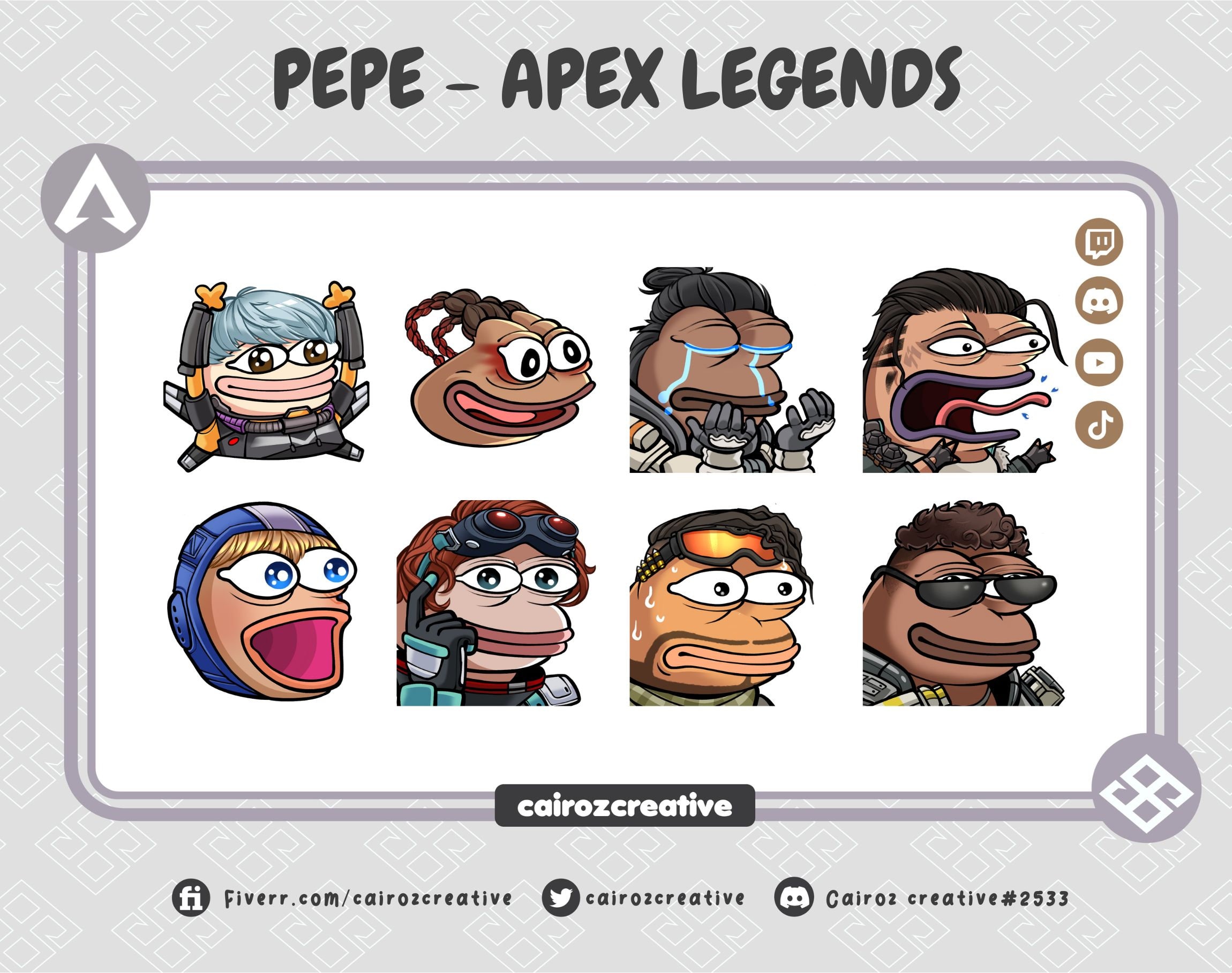 Apex Legends Pepe Twitch Emotes Collection Chibi Twitch 