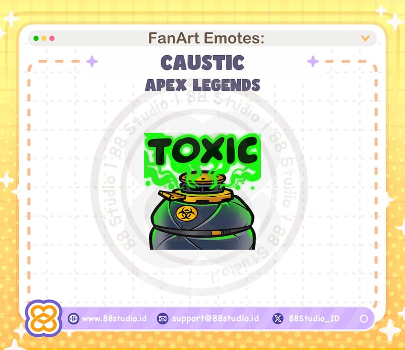 Chibi Caustic Gas Tank Emote: Apex Legends Twitch Emoji (Digital Download) image 1