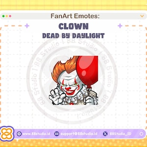 Clown Hi Twitch Emote: Spooky Chibi Design (Digital Download)