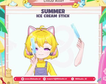 Ice Cream Stick Hand Live2D Summer Asset