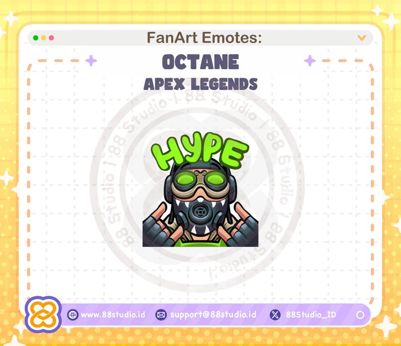 Chibi Octane Hype Emote: Apex Legends Twitch/Discord (Digital Download) image 1