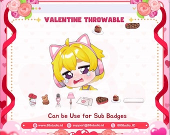 Valentine Love Throwable Girl Room 2D Assets and Sub Badges P2U