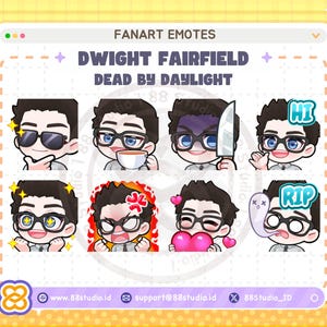 Dwight Fairfield Dead by Daylight Survivor Emotes Fanart General / Regular Emotes for Twitch Discord & Youtube (Instant Download)