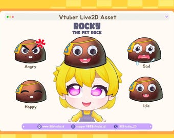 Rocky the Pet Rock Silly Mascot Live2D Asset by 88 Studio