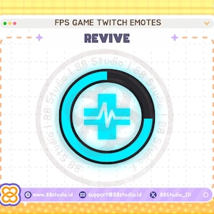 Revive Chibi Twitch Emote: FPS Game, Discord Emoji (Digital Download)