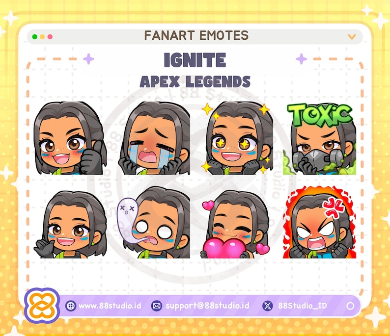 Pakiet emotikon Chibi Ignite Apex Legends Twitch (do pobrania cyfrowego) zdjęcie 1