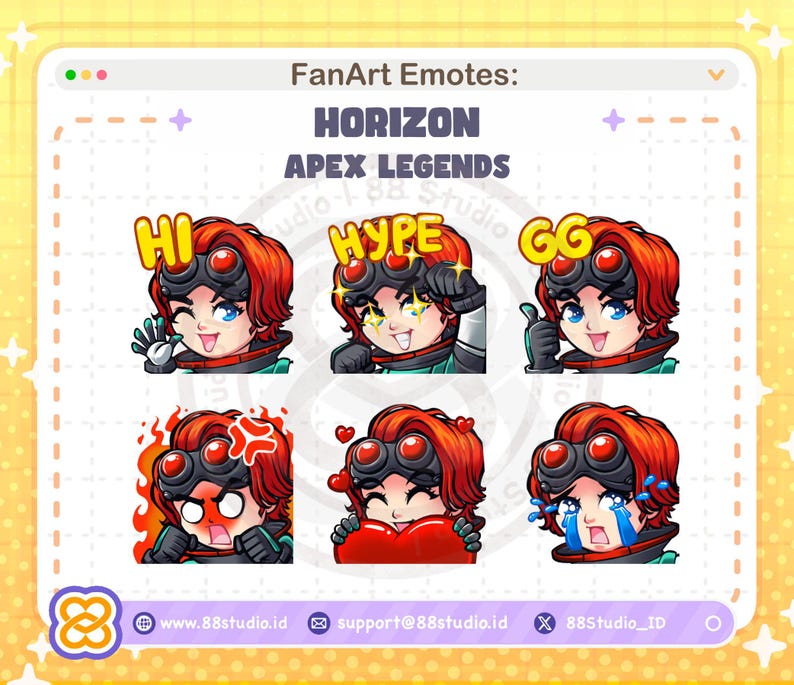 Paquete de gestos de Twitch de Chibi Horizon Apex Legends (descarga digital) imagen 1