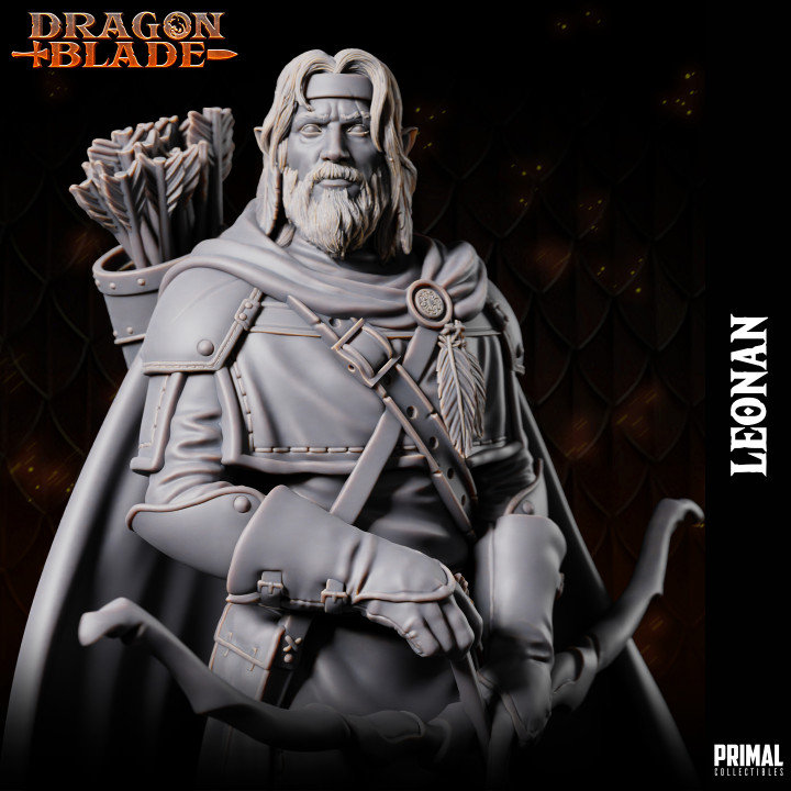 Leonan (Tanis)-Dragonblade-Primal Collectibles-3D Printed Resin RPG/Dungeons & Dragons/Dragonlance Miniature/Bust