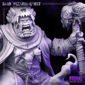 Dunkun (Orc Shaman)-Masters of Dungeons Quest-Dark Wizards-Primal Collectibles-3D Printed Resin RPG/HeroQuest Miniature/Bust