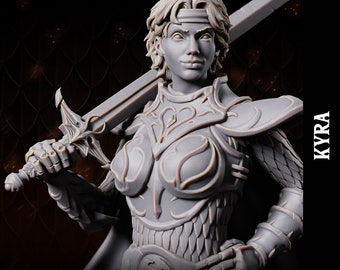 Kyra (Kitiara-Blue Lady)-Dragonblade-Primal Collectibles-3D Printed Resin RPG/Dungeons & Dragons/Dragonlance Miniatures