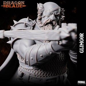 Glimgor (Evil Dwarf)-Dragonblade-Primal Collectibles-3D Printed Resin RPG/Dungeons & Dragons/Dragonlance Miniature