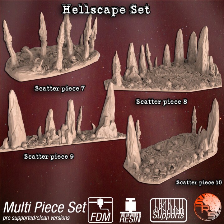 Tabletop Hellscape Hellscape Landscape (desolation of Gorrwrath) 3D Printed Resin Rpg ...