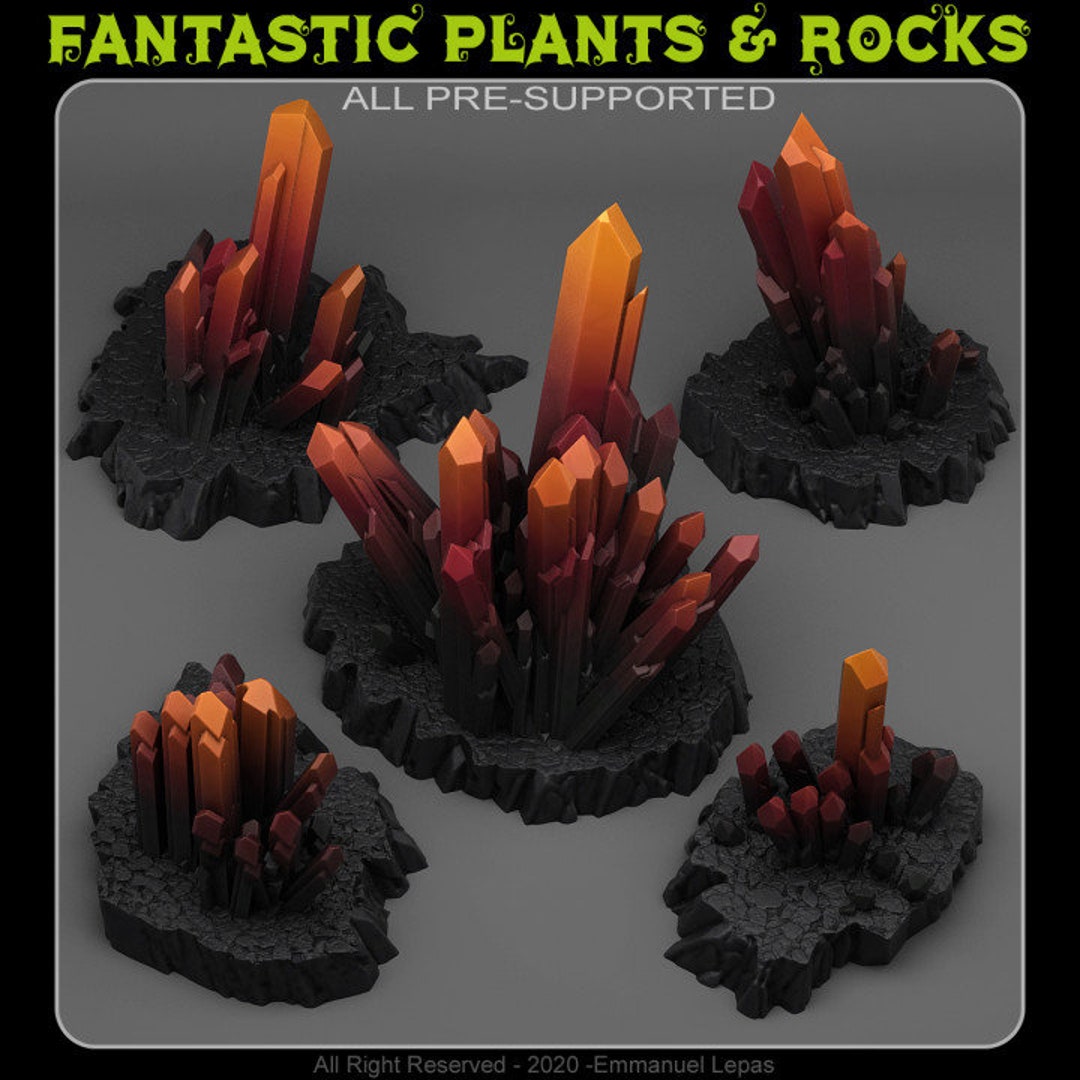 Magic Rocks 5e Magic Crystals-fantastic Plants and Rocks-3d Printed Resin Rpg/dungeons ...