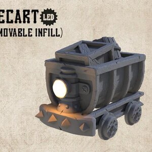 Minecart-Moonshine Miniatures-3D Printed Resin Tabletop RPG/Dungeons & Dragons Fantasy Lighted Terrain