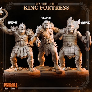 Orc Warriors-Masters of Dungeons Quest-Rescue in the King Fortress-Primal Collectibles-3D Printed Resin HeroQuest Miniatures