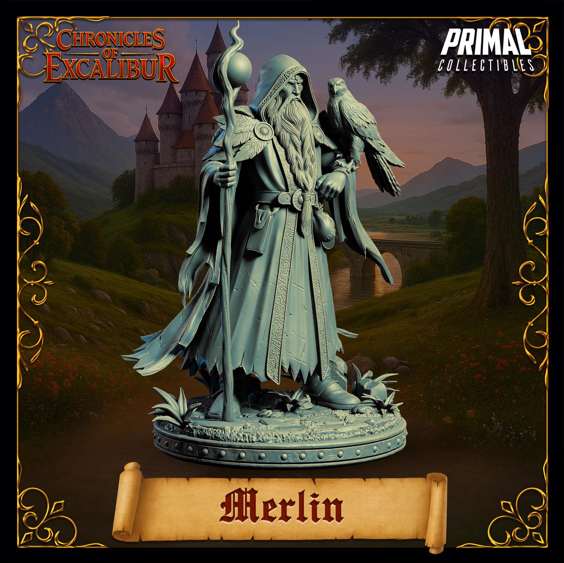 Merlin (wizard)-chronicles of Excalibur-primal Collectibles-3d Printed ...