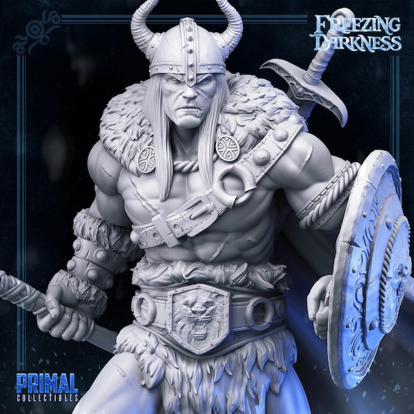 Kreyvos (Barbarian)-Masters of Dungeons Quest-Freezing Darkness-Primal Collectibles-3D Printed Resin HeroQuest Miniature/Trophy/Bust