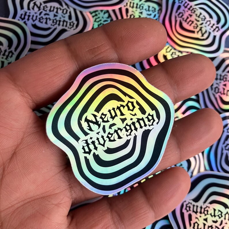 Neurodiverging Sticker Holographic | Neurodiversity Divergent Pride Y2K ...