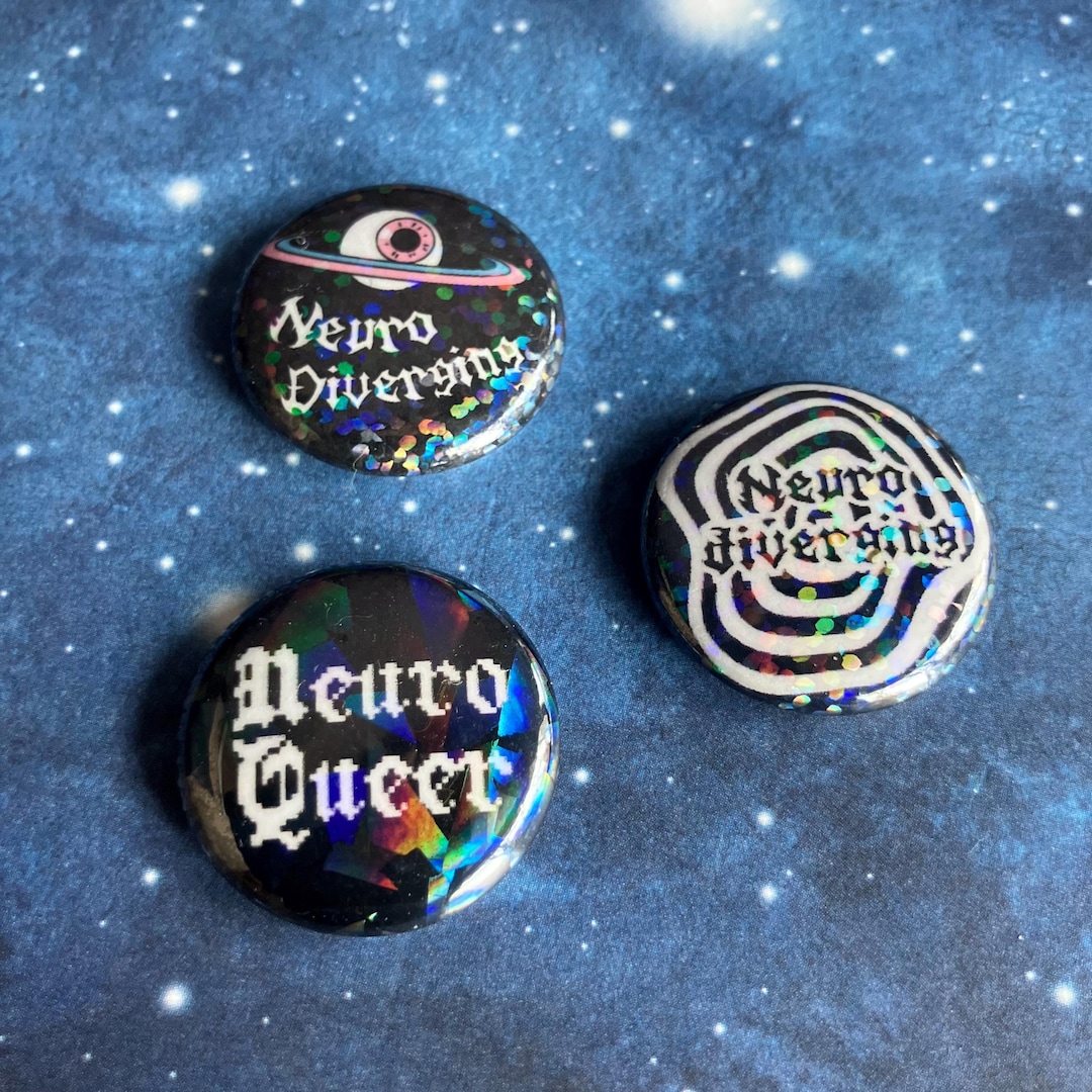 1” HOLO Neurodiversity Buttons | Neurodiverging Autism ADHD Audhd ...