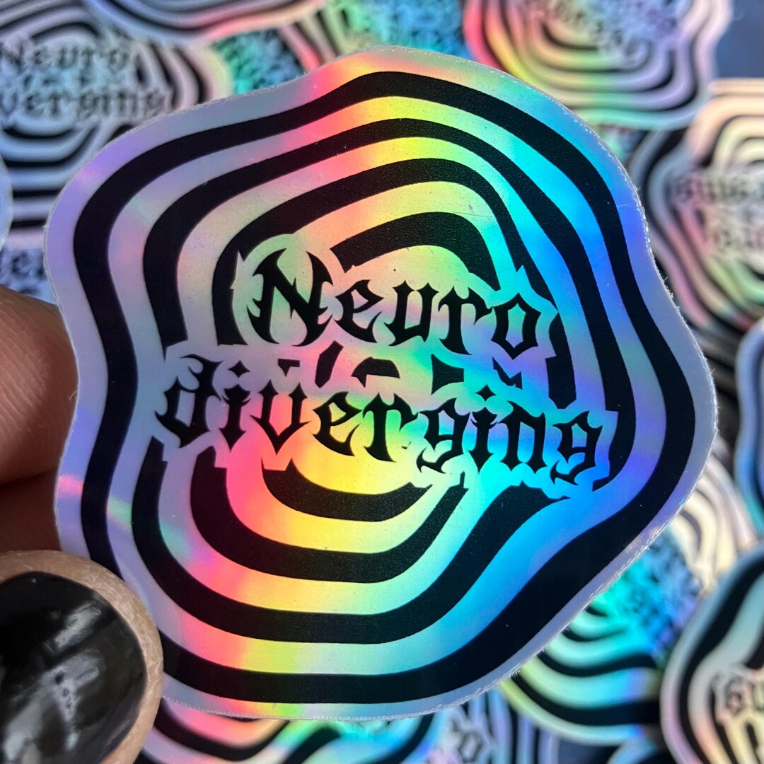 Neurodiverging Sticker Holographic | Neurodiversity Divergent Pride Y2K ...