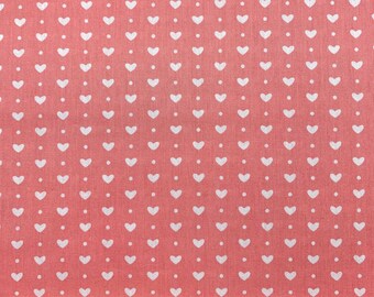 Baumwoll Popeline coral hellrot, Herzen Pünktchen, Sommerstoff, cotton popelin, leichter Stoff, selber nähen, Blusenstoff für Kinder, heart