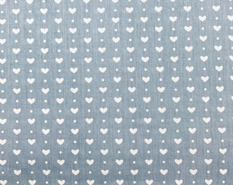 Baumwoll Popeline hellblau, Herzen Pünktchen, Sommerstoff, cotton popelin, leichter Stoff, selber nähen, Blusenstoff für Kinder, heart