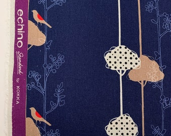 Kokka Vögel Enchino Dunkelblau