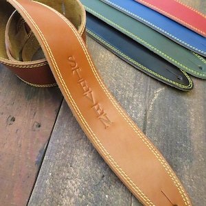 Leather Guitar Strap Personalized Custom Engraved Gift for Electric & Acoustic Guitars - Adjustable Durable Leather Guitar Strap