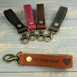 Personalised Premium Leather Key Chain With Antique Finish Trigger Clasp